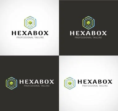 Hexa Box Logo Illustrazione stock