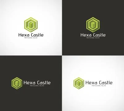 Hexa Castle Logo Stock Illustration