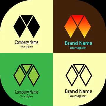 Hexa-Diamond Unity logo design Stock Illustration