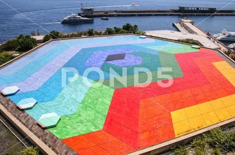Hexa Grace roof terrace of the Auditorium Rainier III, Grimaldi Forum, Monte Stock Photos