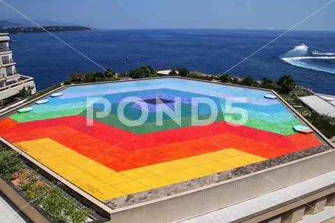 Hexa Grace roof terrace of the Auditorium Rainier III, Grimaldi Forum, Monte Stock Photos
