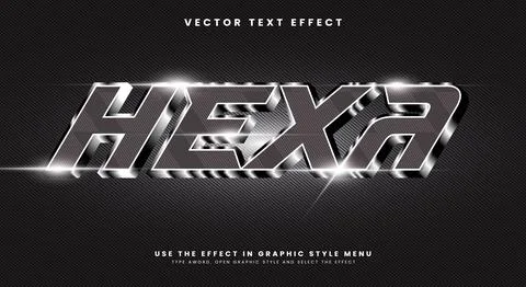 Hexa theme 3D dimension editable Text effect Stock Illustration