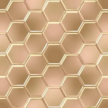 Hexa Tiles Gold Illustrazione stock