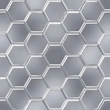 Hexa Tiles Silver Illustrazione stock