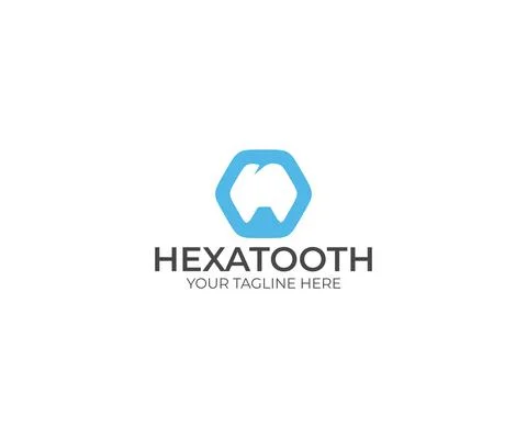 Hexa Tooth Logo Design Stock Illustration