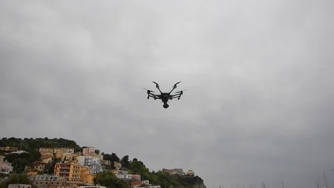 Hexacopter drone flies 4118 Stock Footage 106827737