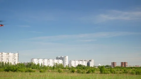 Hexacopter drone flies in the sky 스톡 동영상 108547431