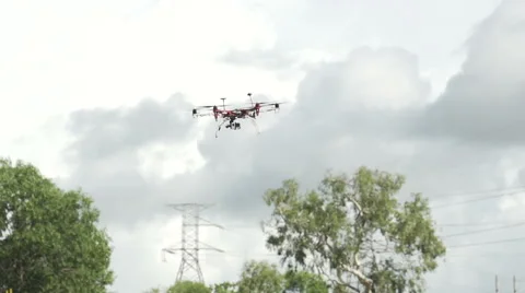 Hexacopter drone flying 200 FPS Stock Footage 47892334