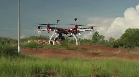 Hexacopter drone hovering 200 FPS Stock Footage 47892145