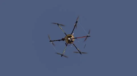 Hexacopter Drops Slowly Stock Footage 44247869
