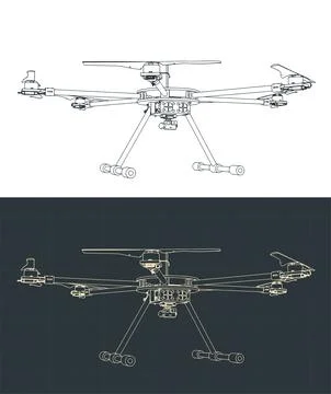 Hexacopter illustration Stock Illustration