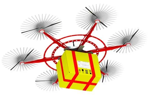 Hexacopter for parcel delivery Stock Illustration