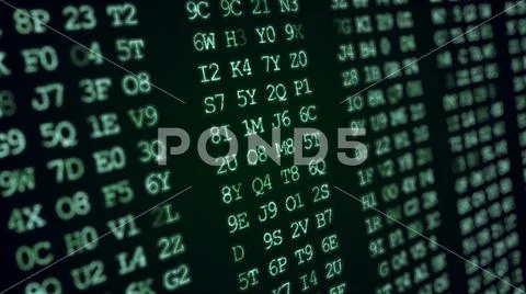 Hexadecimal abstract green code running up a computer screen. 写真素材