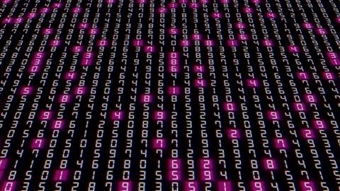 Hexadecimal Big Data Digital Code. Data Processing. Network Connection. Stock Footage 194798654