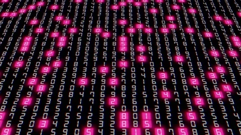 Hexadecimal Big Data Digital Code Data Processing. Future Technology. 4K Stock Footage 194798664
