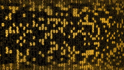 Hexadecimal big data digital code running through black and blue mainframe in a  Stock Footage 195782272