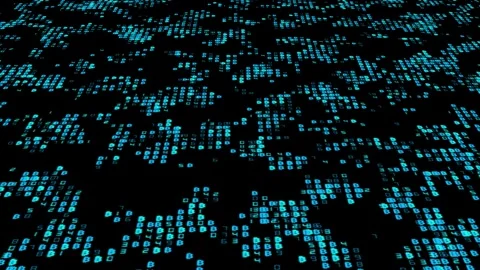 Hexadecimal big data digital code running through black and blue mainframe in a Stock Footage 248641549