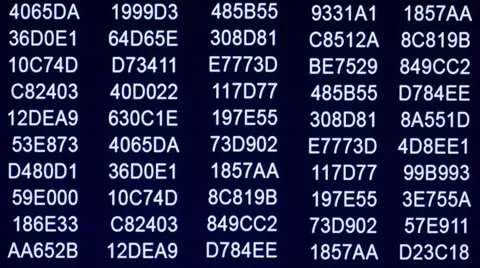 Hexadecimal code on computer screen, 4k, UHD Stock Footage 51668565