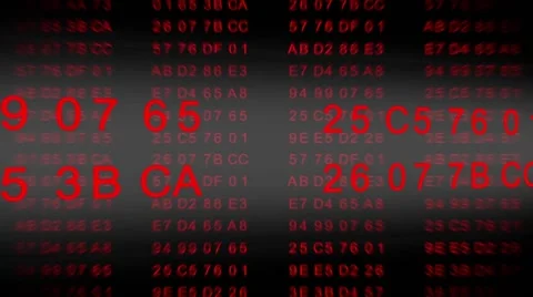 Hexadecimal Code - Data flow - red Stock Footage 41531774