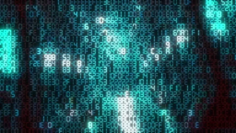 Hexadecimal code data stream animation background Stock Footage 346141510