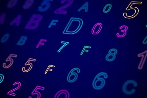 Hexadecimal code on digital computer screen. 库存插图