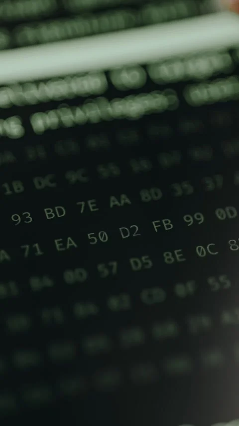 Hexadecimal code, low-level representation of computer data Stock Footage 332047844