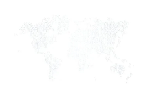 Hexadecimal computer code in the form of a silhouette of the world map. Navi  Stock Illustration