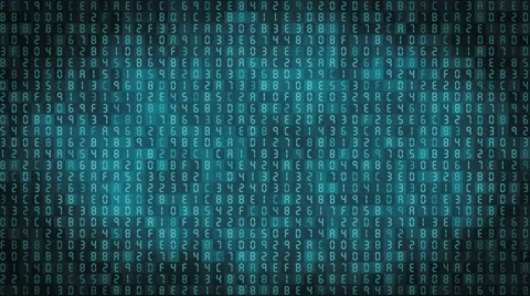 Hexadecimal computer numbers display Video stock 65373378