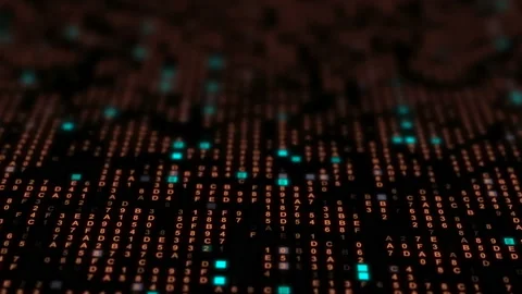 Hexadecimal data loopable background Stock Footage 91623580