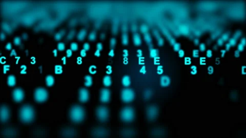 Hexadecimal data loopable background Stock Footage 94955772