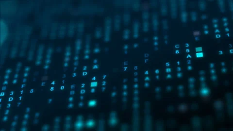 Hexadecimal data loopable background Stock Footage 97646781