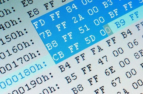 Hexadecimal data Stockfoto's