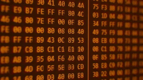 Hexadecimal program code Video stock 68717178