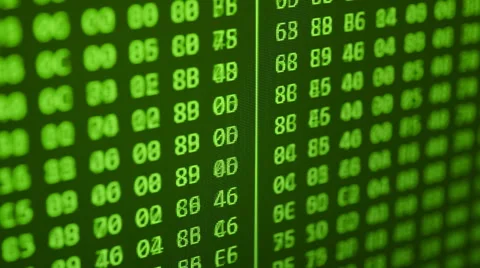 Hexadecimal program code scrolling background, seamless loop Stock Footage 51434477