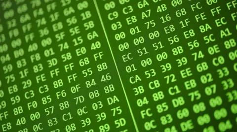 Hexadecimal program code scrolling background, seamless loop 스톡 동영상 51434493