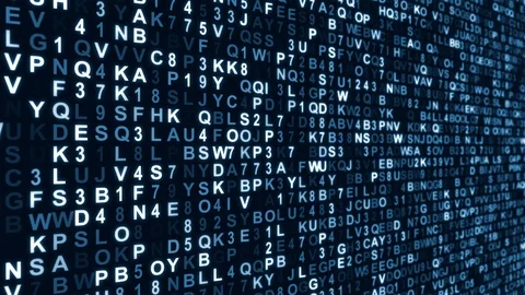 Hexadecimal symbols changing on a computer screen. Video stock 125309417