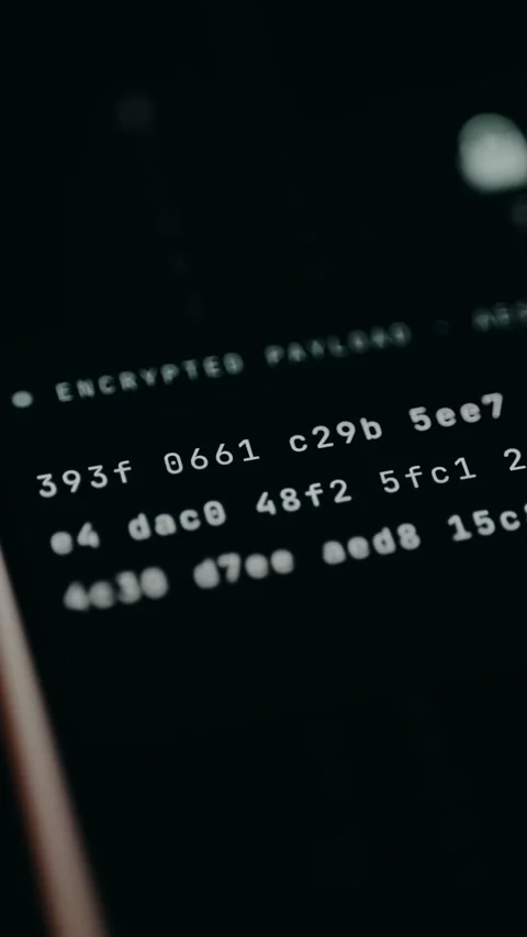 Hexadecimal values arranged in blocks representing encrypted data Stock Footage 331573442