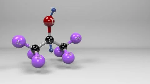 Hexafluoro-2-propanol molecule. Stock Illustration