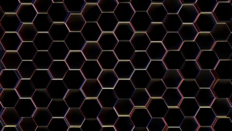 Hexagon 3D Abstract Animation. Seamless Loop for technical website background Stock Footage 100684680