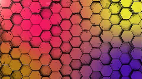 Hexagon 3D Abstract Animation. Seamless Loop for technical website background Stock Footage 100684683