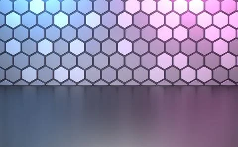 Hexagon 3d background illustration render for flyer design, business design Stock Illustration