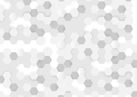 Hexagon abstract background. Grey geometric gradient shape with shadow. Digit Stock Illustration