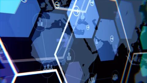 Hexagon abstract blue background. Technology background, from series best con イラスト素材