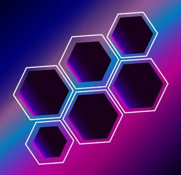 Hexagon abstract composition background Stock Illustration