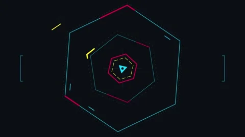 Hexagon Abstract Cyberpunk Animation for Tech Data Visualization Use 動画素材 333606415
