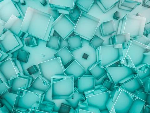 Hexagon abstract glass background. 3D Stock Illustration