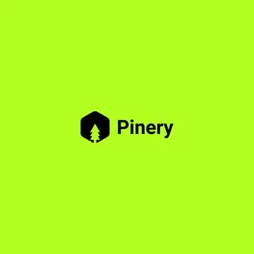 Hexagon and pine tree modern logo design Stock Illustration
