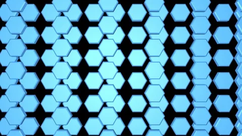 Hexagon array 3d animation Zoom out Video stock 104061751