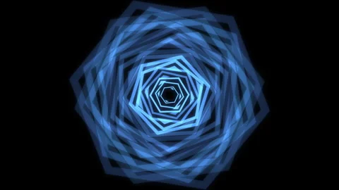 Hexagon Audio Reactive Geometric Patterns L Blue Animation Loop Video stock 253529536