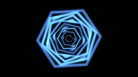 Hexagon Audio Reactive Geometric Patterns M Blue Animation Loop Video stock 304291522